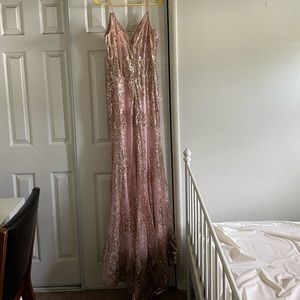 Floor length prom dress. Color: pink; size 12